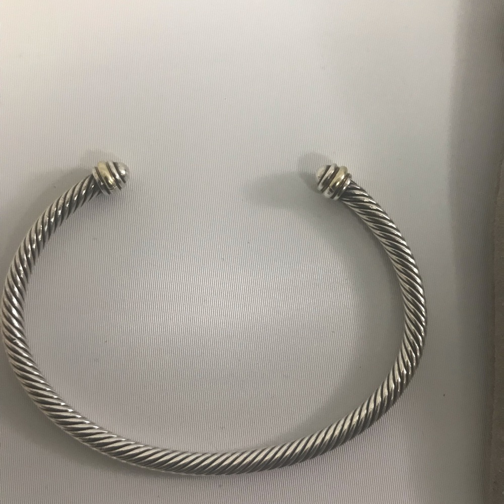 David Yurman cable bracelet with gold tone tips